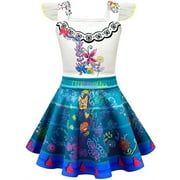 Kids Mirabel Madrigal Dress Costume Cosplay Mirabel Princess Dress Outfits Embroidery Skirt with Bag Suit for Girls 120 Style-a